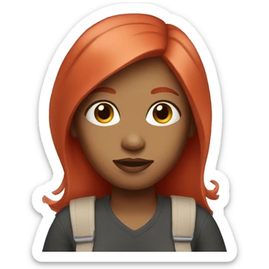 WOMAN RED HAIR WITH TOTEBAG sticker