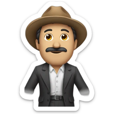 Hombre moreno con pez beta sticker