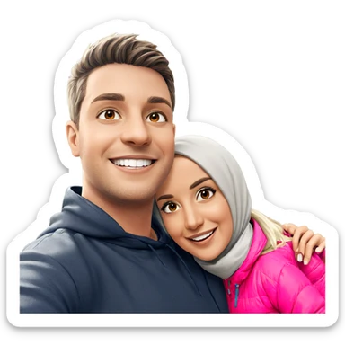 smiling girl and boy outdoors sticker