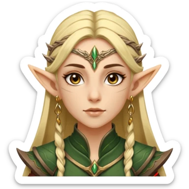 ESO female wood elf warrior with lashes and earrings sticker