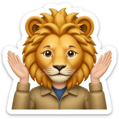 put your hands behind the lion's ear sticker