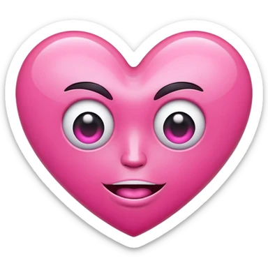 Crazy heart face  sticker
