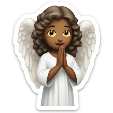 Beautiful angel praying with a halo sticker