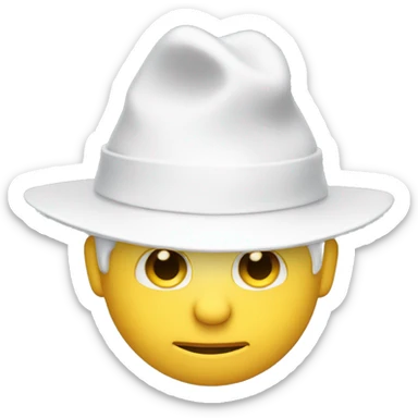Guy with pointy white hat covering his eyes sticker