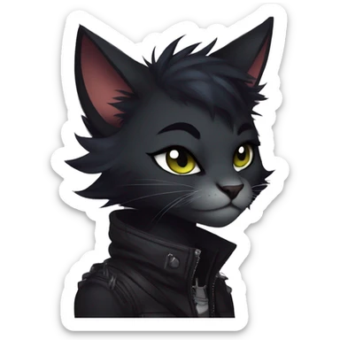 Edgy sharp anthro punk tomboy black cat animal furry by Falvie, LiLaiRa, griffsnuff, AngieWolf sticker