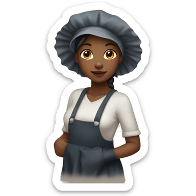 Pretty Black girl with bonnet  sticker