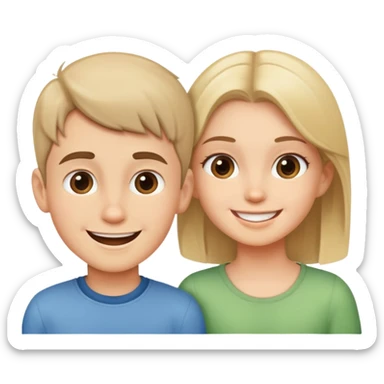 generate realistic detailed boy and girl talks 3d style  sticker