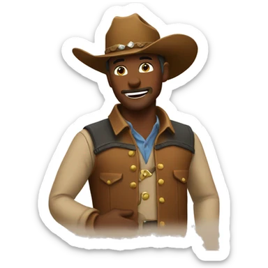 cowboy saying thank you sticker