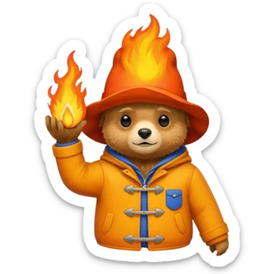 Paddington on fire sticker