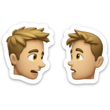 two young  males arguing about something sticker