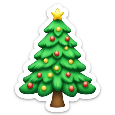 snowy christmas tree sticker