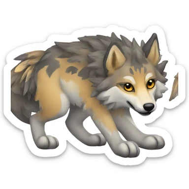 Colorful Coywolf With Shiny Tribal Markings Full Body sticker