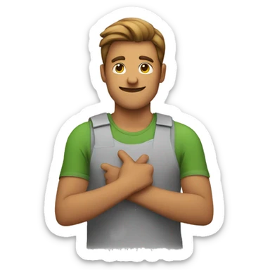 a guy making an x sign by crossing his hands sticker