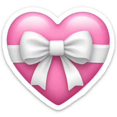 Pink heart with white bow  sticker