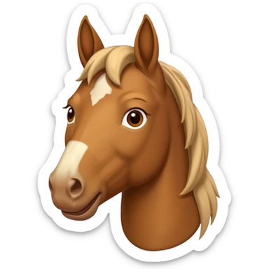 iOS looking horse mixed with a human portrait emoji sticker