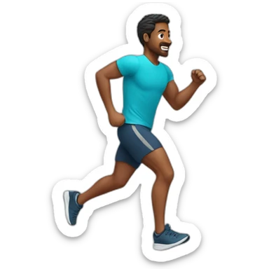 man jogging sticker