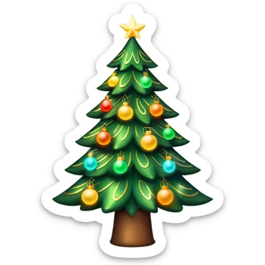 Lit Xmas tree sticker