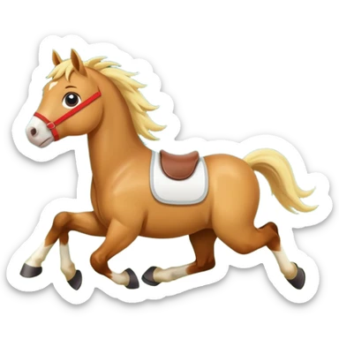 cute horse running on the grass with 2026 year label sticker