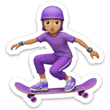 skater with skateboard and purple helmet sticker