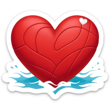 Natación  y voley en un corazón de color  sticker