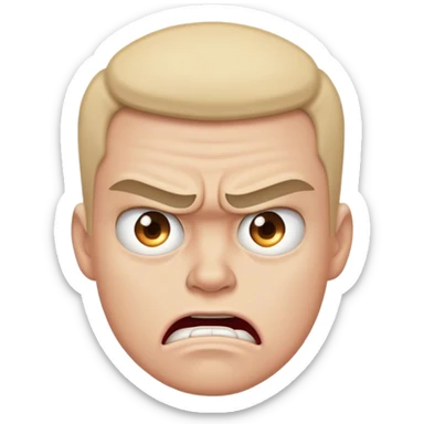 Angry annoyed face sticker