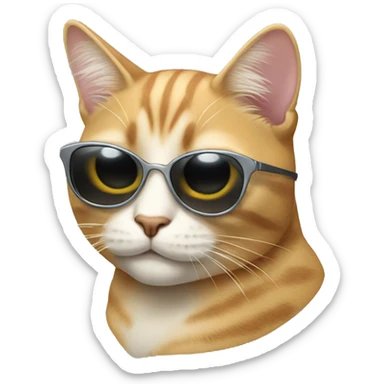 Cat with sunglasses sticker