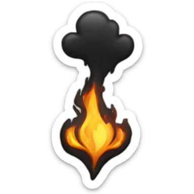 Coeur noir dans le feu sticker
