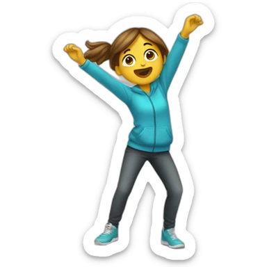 Fille qui fait un dab sticker