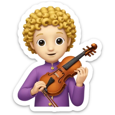 TELETUBBIE with a violin and curly hair  sticker