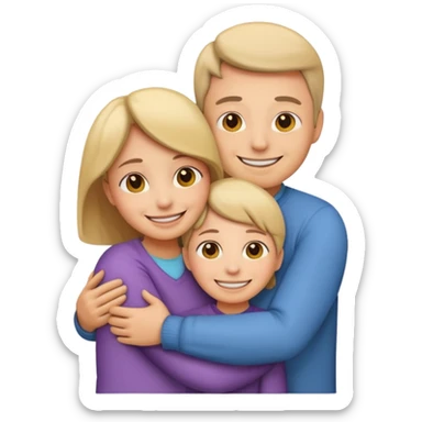 emoji de abrazar a papa y mama sticker