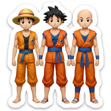 Luffy , goku and Saitama sticker