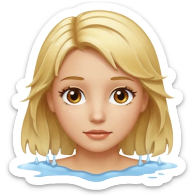 Chica saliendo de la ducha pelo rubi y ojos café, color de piel claro sticker