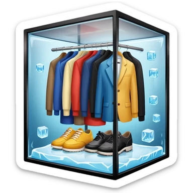 closet inside a large ice cube sticker