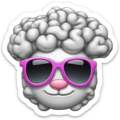 the brain from pinky and the brain with crown, sunglasses and MVP board sticker