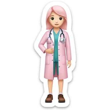 light pink doctor kasack, shoes  sticker