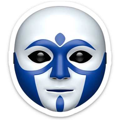 full face mask blue and white on two side one side blue other side white 50/50 sides sticker