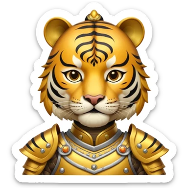 Ancient Chinese tiger warrior with traditional armor sticker