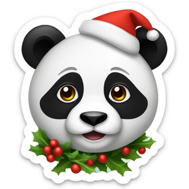 christmas themed panda sticker
