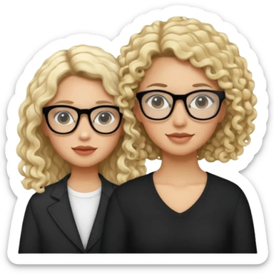 Hey can u make emoji Mother and daughter? Make the bother tan and blond and make the daughter 15 years old and pale w curly long black hair and black glasses sticker