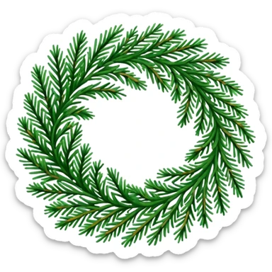 Holiday garland laying horizontally not in a circle sticker