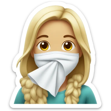 smiling girl indoors with tissue sticker