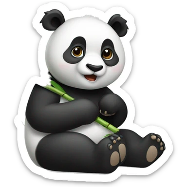 Panda eating bamboo  sticker