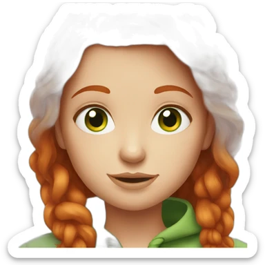 A green eyed redhead girl sticker