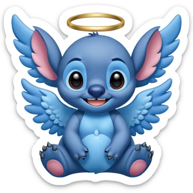 Stitch from lelo and stitch with an angel halo sticker