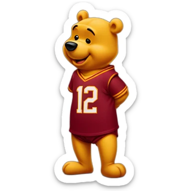 Winnie-the-Pooh wearing red cleveland cavaliers jerssey sticker