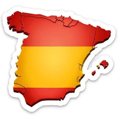 simple map of Spain (the country) in red and yellow emoji sticker