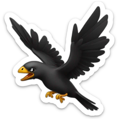 Bite noir avec des ailes sticker