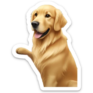 golden retriever having a dinner party sticker