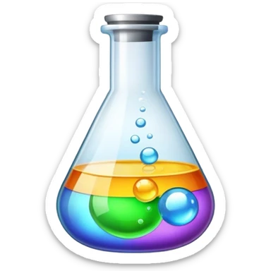 flask of bubbling chemicals sticker