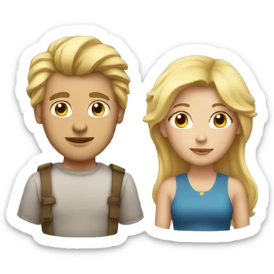 Man and woman with blonde hair in zodiac sticker